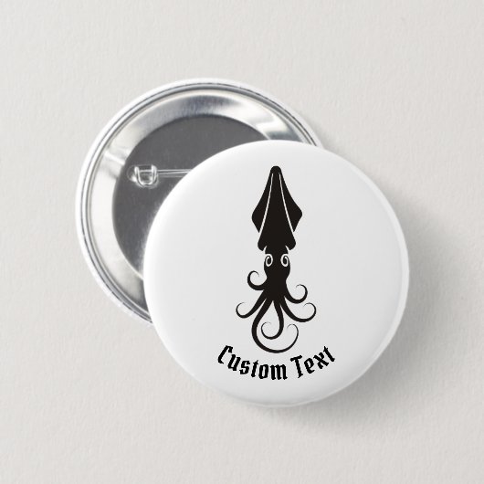 Squid Icon Black Ronde Button 5,7 Cm (Voorkant /achterkant)