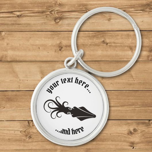 Squid Icon Black Sleutelhanger