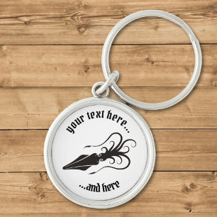 Squid Icon Black Sleutelhanger