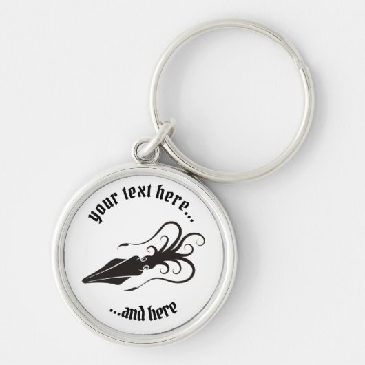 Squid Icon Black Sleutelhanger (Voorkant)