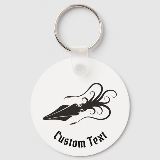 Squid Icon Black Sleutelhanger (Voorkant)
