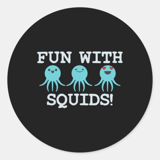 Squid Marine Bioloog Leraar Student Gift Ronde Sticker (Voorkant)