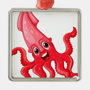 Squid Metalen Ornament