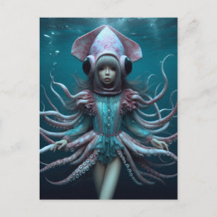 Squid Modes AI Generated Art Briefkaart