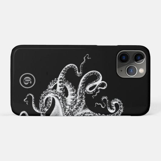Squid on Black met Monogram Case-Mate iPhone Case (Achterkant (horizontaal))