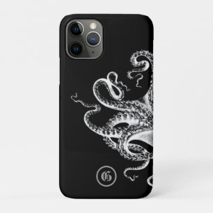 Squid on Black met Monogram Case-Mate iPhone Case