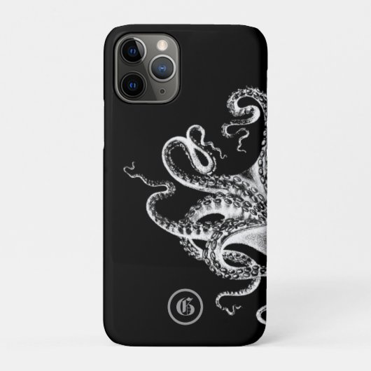 Squid on Black met Monogram Case-Mate iPhone Case (Achterkant)