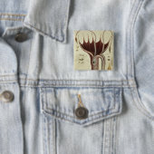 Squid, Pl.2 uit 'Histoire Naturelle' Vierkante Button 5,1 Cm (In situ)