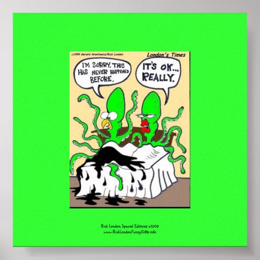 Squid Premanture Ejaculation Funny Canvis Print (Voorkant)