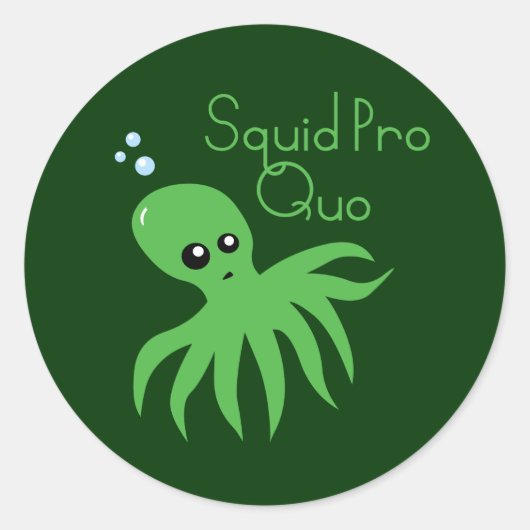 Squid Pro Quo Ronde Sticker (Voorkant)