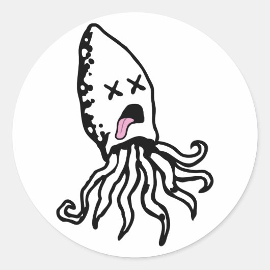 Squid Ronde Sticker (Voorkant)