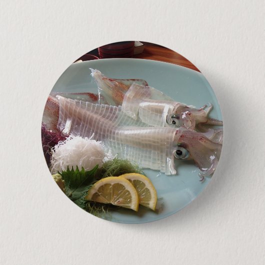 Squid Sashimi Japans maaltijdrooster Ronde Button 5,7 Cm (Voorkant)