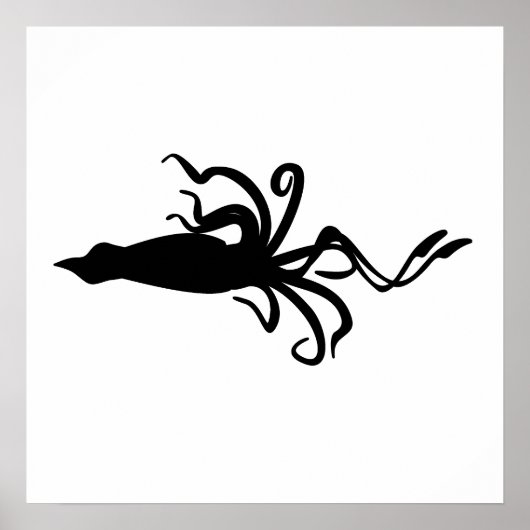 Squid Silhouette Poster (Voorkant)