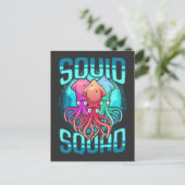 Squid Squad Zee Animal Ocean Lover Octopus Friends Briefkaart (Staand voorkant)