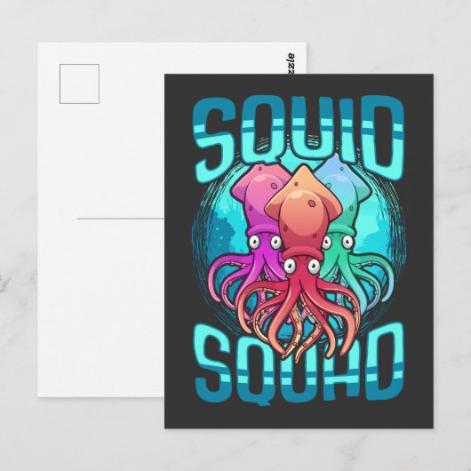 Squid Squad Zee Animal Ocean Lover Octopus Friends Briefkaart (Voorkant / Achterkant)