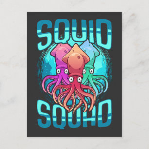 Squid Squad Zee Animal Ocean Lover Octopus Friends Briefkaart