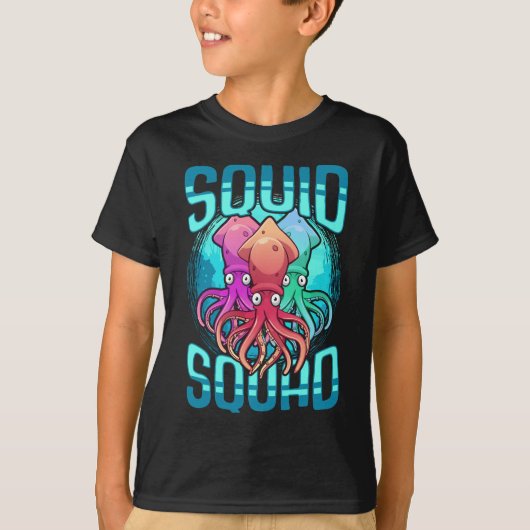Squid Squad Zee Animal Ocean Lover Octopus Friends T-shirt (Voorkant)