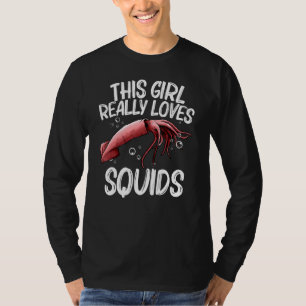 Squid Voor Meisjes Vrouwen Squid Vis en zeevruchte T-shirt