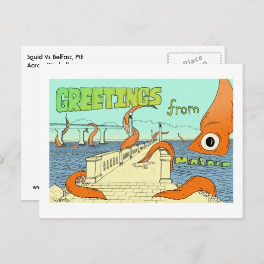 Squid vs Belfast, ME Briefkaart (Voorkant / Achterkant)