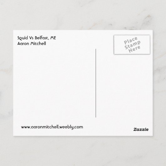 Squid vs Belfast, ME Briefkaart (Achterkant)