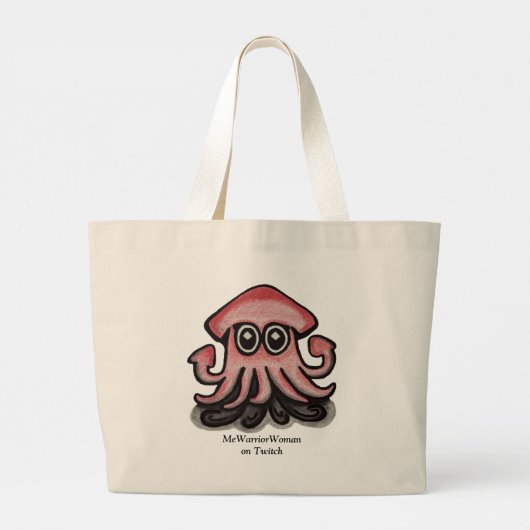Squido inktvis, MeWarriorVrouw op Twitch Grote Tote Bag (Achterkant)