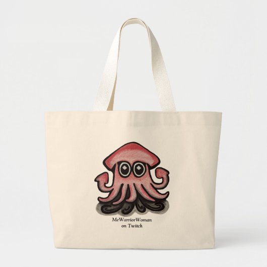 Squido inktvis, MeWarriorVrouw op Twitch Grote Tote Bag (Voorkant)