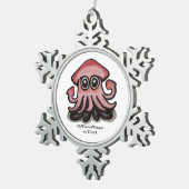 Squido inktvis, MeWarriorVrouw op Twitch Tin Sneeuwvlok Ornament (Rechts)