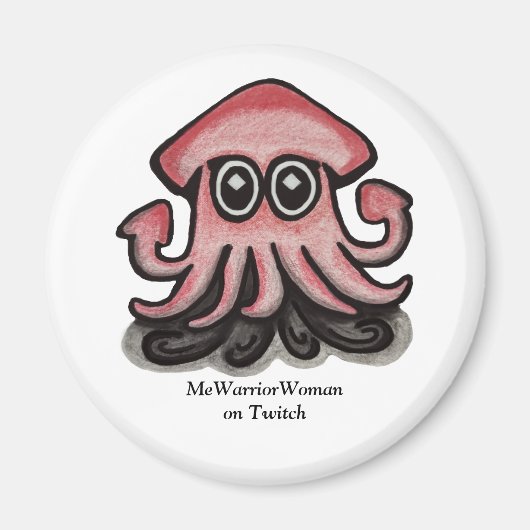 Squido, MeWarriorVrouw op Twitch Magneet (Voorkant)