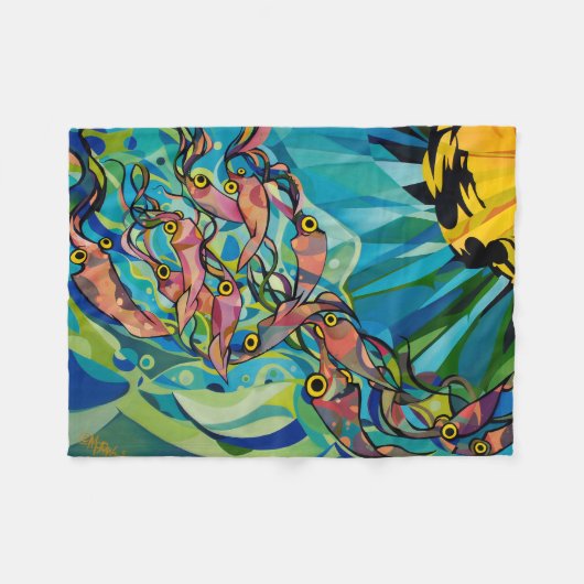 Squids Blanket van Patrick Moran Fleece Deken (Voorkant (Horizontaal))
