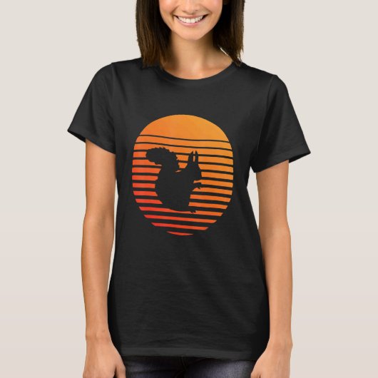 Squierrel Shadow Silhouette voor een zon T-shirt (Voorkant)