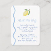 Squiggle Border Lemon Boeken voor Baby Boy Shower Informatiekaartje (Voorkant)
