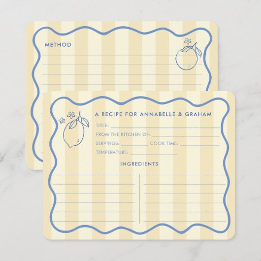 Squiggle Border Lemons Vrijgezellenfeest Recept Ka Kaart (Voorkant / Achterkant)