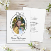 Squiggle Bow Foto Open Huis Afstudeerfeest Kaart