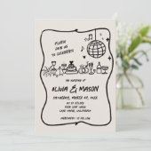 Squiggle hand-getrokken moderne Doodle unieke brui Kaart (Staand voorkant)