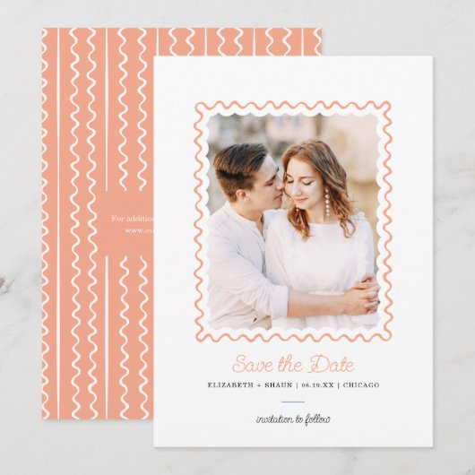 Squiggle Lijst Foto Sla de datum Kaart (Voorkant / Achterkant)