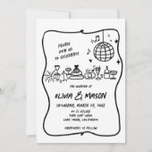 Squiggle met de hand getrokken moderne funky uniek kaart (Voorkant)