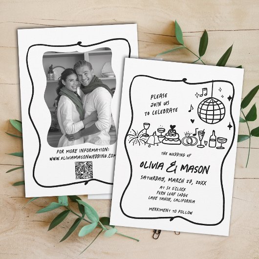 Squiggle met de hand getrokken moderne funky uniek kaart