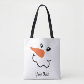 Squiggle-Mouth Snowman Design Canvas tas (Voorkant)