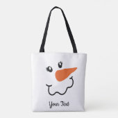 Squiggle-Mouth Snowman Design Canvas tas (Achterkant)