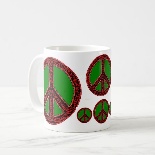 Squiggle Peace Koffiemok (Voorkant links)
