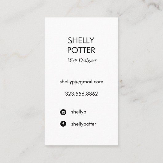 Squiggles + Shapes Bold Chic Minimum Unieke Visitekaartje (Achterkant)