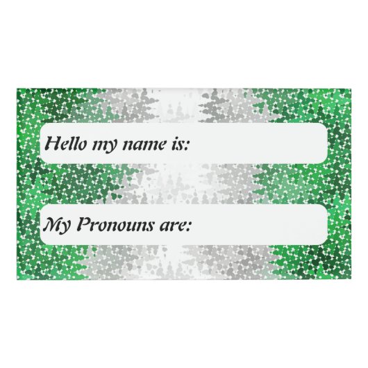 Squiggly Boho Grayromantic Pride Flag Naambadge (Voorkant)
