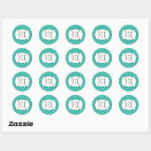 Squiggly fun blauwgroen eenvoudige Marokkaanse teg Ronde Sticker (Vel)