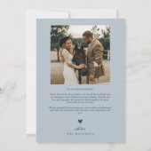 Squiggly Hand getrokken Lijn Marine Blauwe bruilof Bedankkaart (Achterkant)