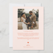 Squiggly Hand getrokken lijn Sinaasappel bruiloft  Bedankkaart (Achterkant)