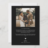 Squiggly Hand getrokken lijn zwart bruiloft foto Bedankkaart (Achterkant)