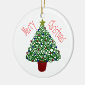 Squiggly kerstboomversiering keramisch ornament (Links)