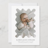 Squiggly Lijst Geboorteaankondiging Foto Aankondiging (Voorkant)