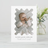 Squiggly Lijst Geboorteaankondiging Foto Aankondiging (Staand voorkant)