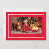 Squiggly lijst leuke eenvoudige rode een foto kers feestdagenkaart (Voorkant)